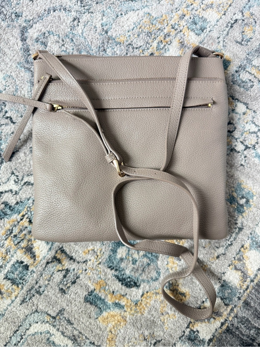 Nordstrom Women’s Pebbled Leather Taupe Crossbody Purse